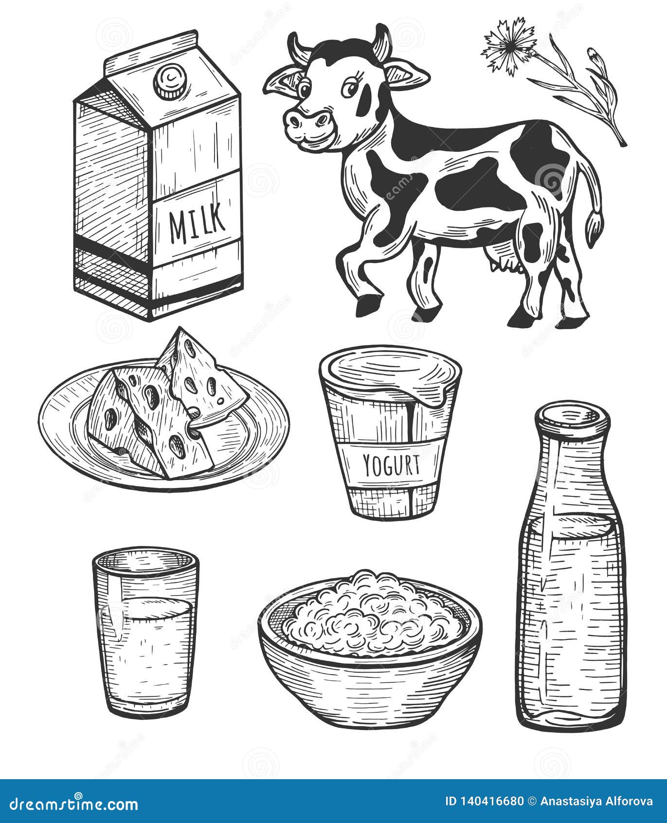 Молочные продукты вектор